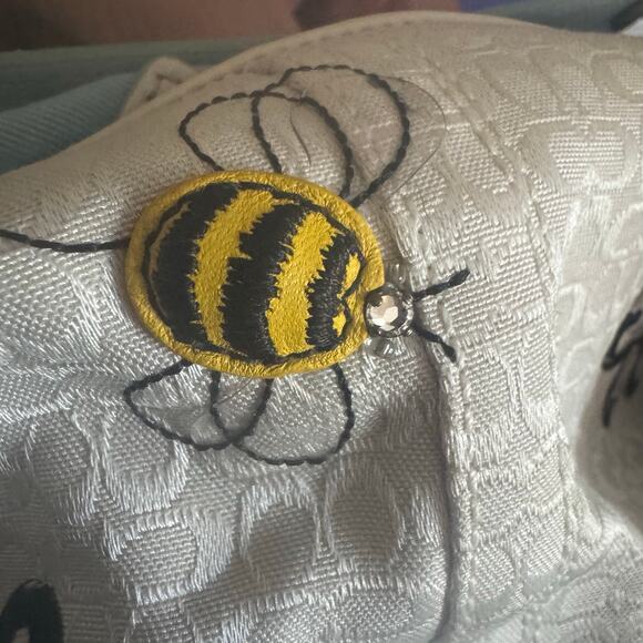 Coach Floral Bee Design Limited Edition Handbag Canvas 9" Purse Charm Spring - Picture 5 of 13